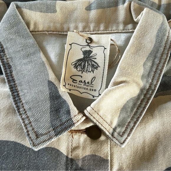 🌸NWT Easel Camo Styler Washed Twill Jacket. Grey/ Creme. 1 SM 1 MED 1 LRG - Picture 5 of 11